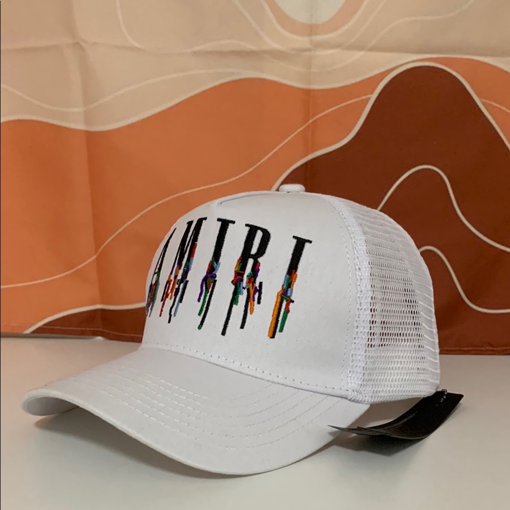 Amiri White Cap with Multicolor Logo